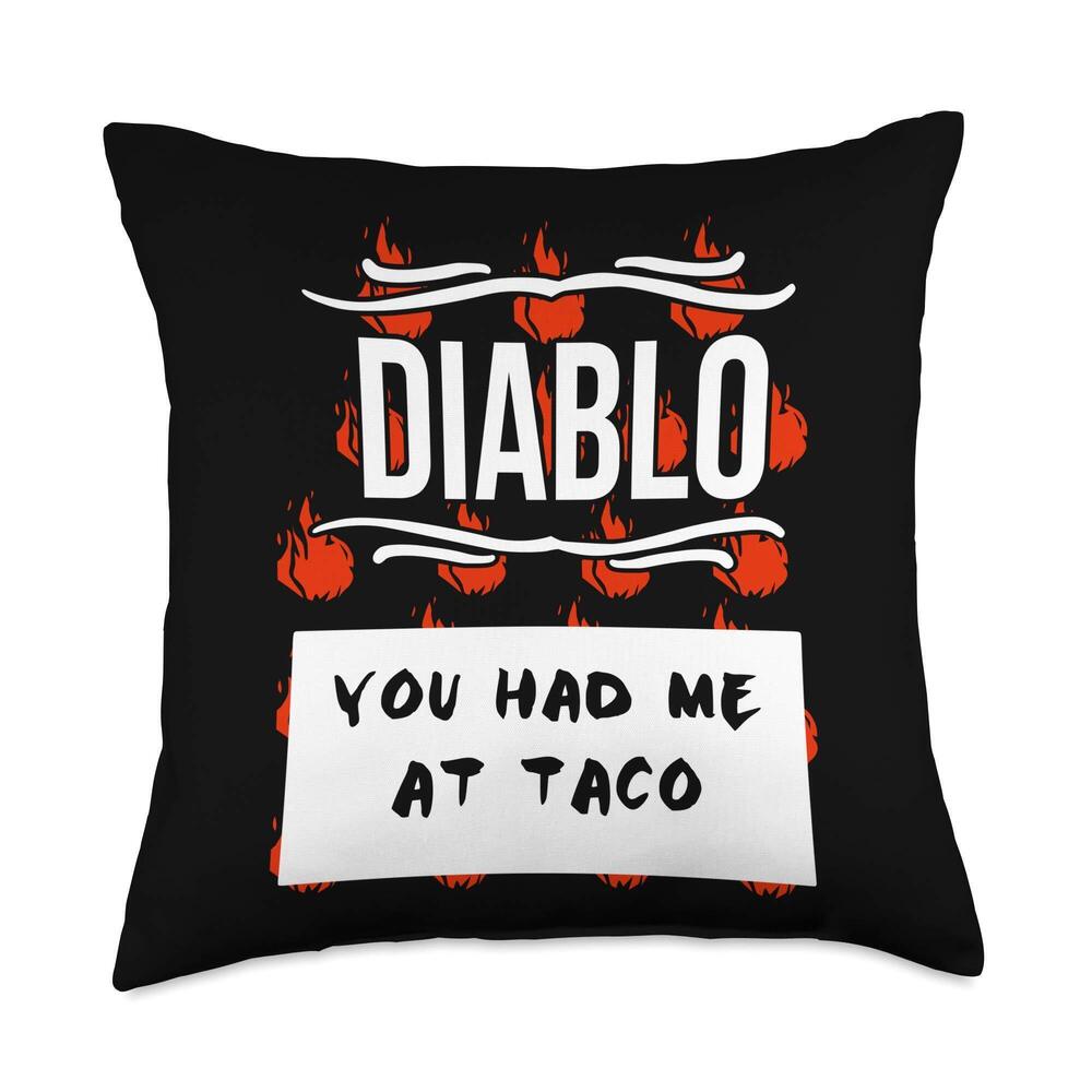 5441 HOT SAUCES DIABLO SAUCE You Had Me At Taco Throw Pillow